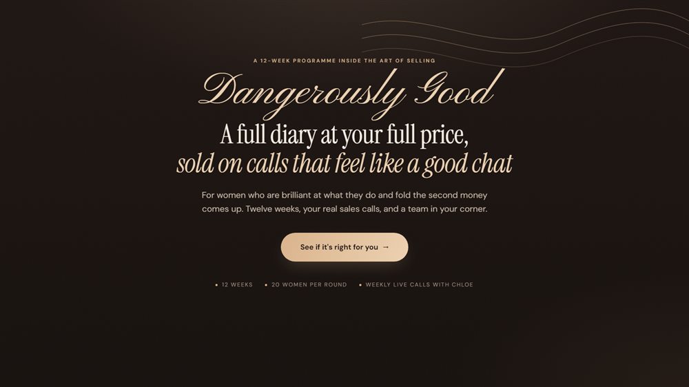 Dangerously Good offer page preview